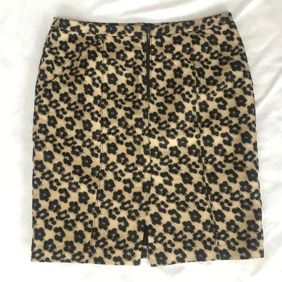 Ann Taylor Flower Leopard Spot Skirt - Picture 2 of 4